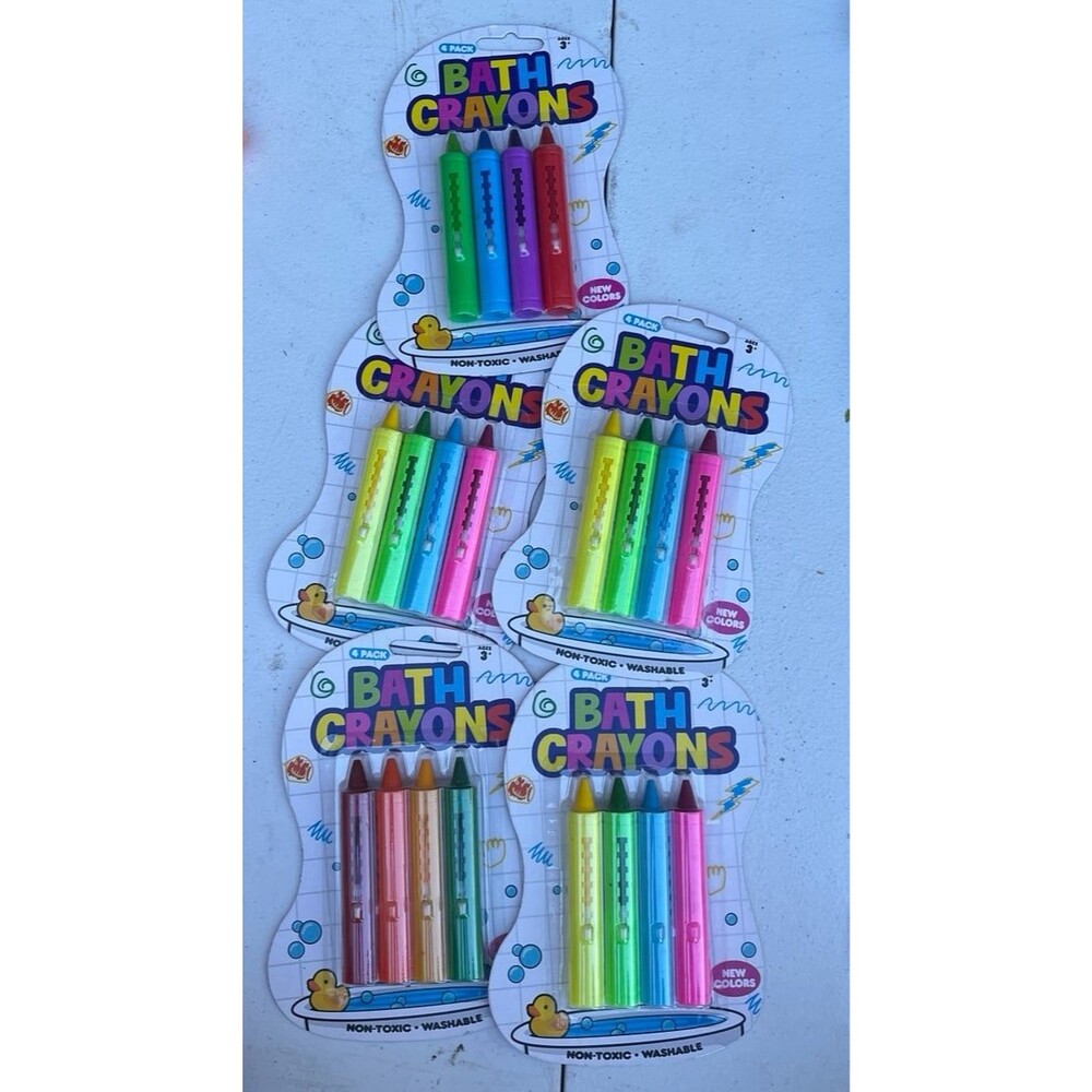 4 Pack Bath Crayons Non-Toxic Washable New Colors